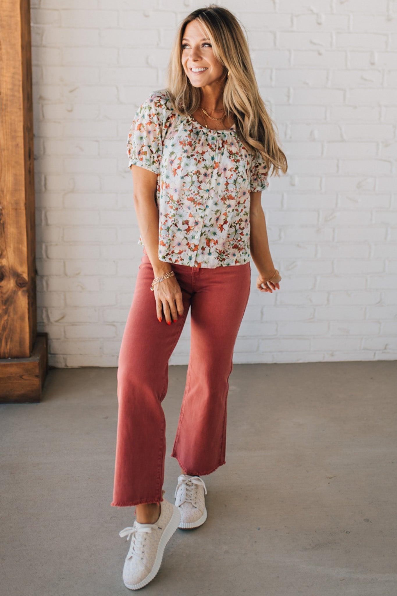 【WONDER WONDER】Fitel Red Brown Wash Long Wide Denim Pants WONDER WONDER】Fitel Red Brown Wash Long Wide Denim Pants