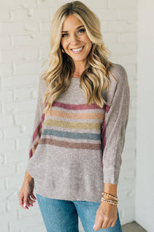  Color Stripe Dolman Loose Sweater