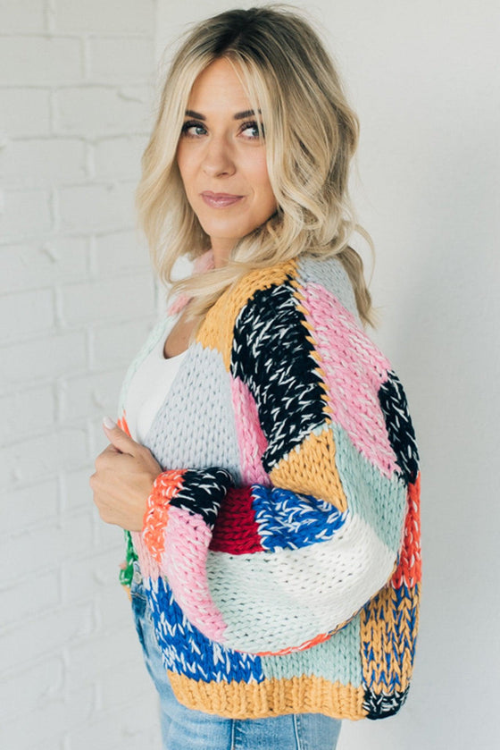 Colorblock Chunky Cardi