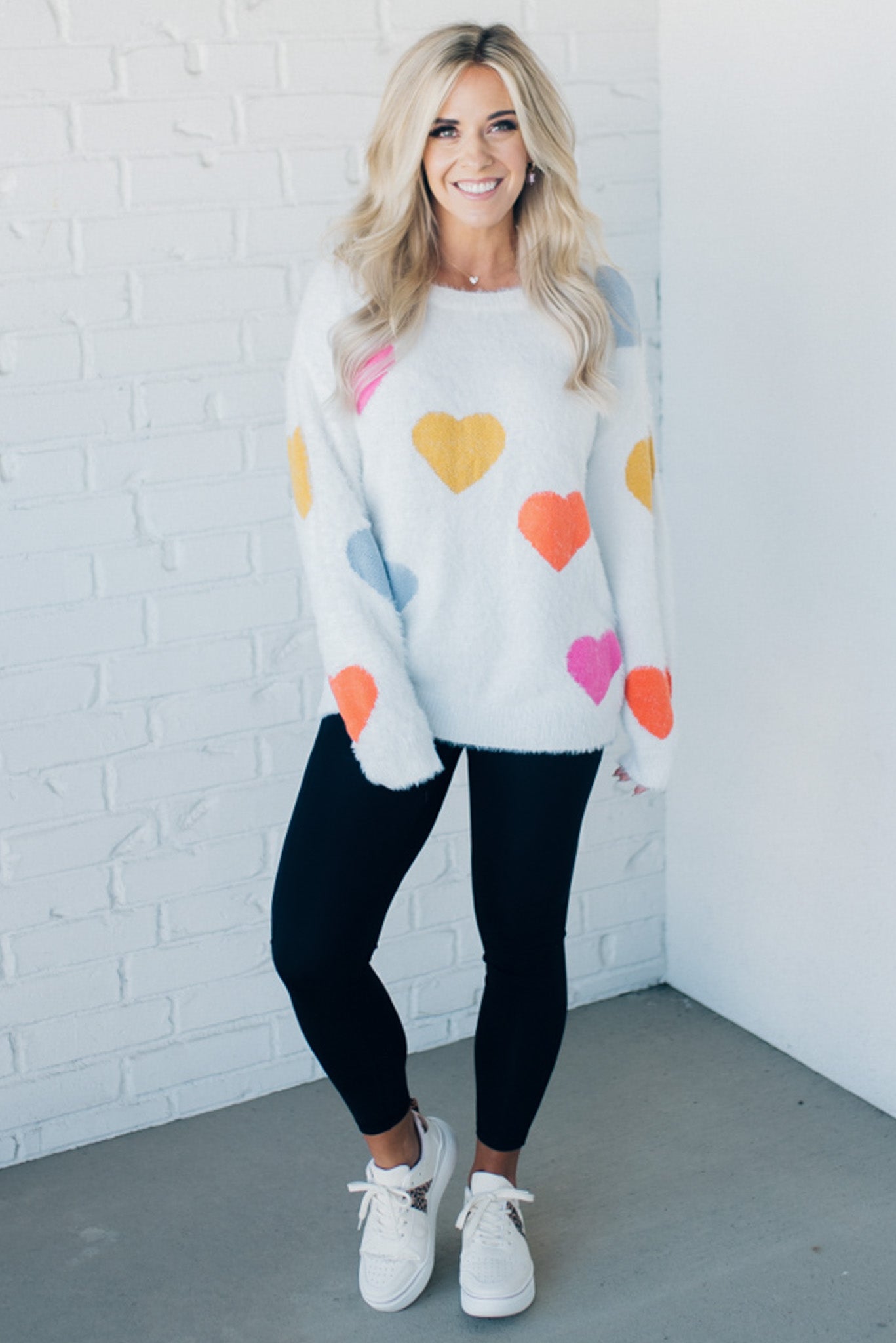 Conversation Heart Eyelash Sweater
