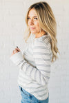 Crewneck Textured Stripe Top