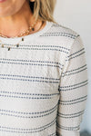 Crewneck Textured Stripe Top