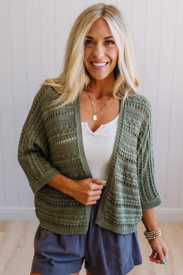 Crochet Mix Open Front Cardigan – RubyClaire Boutique