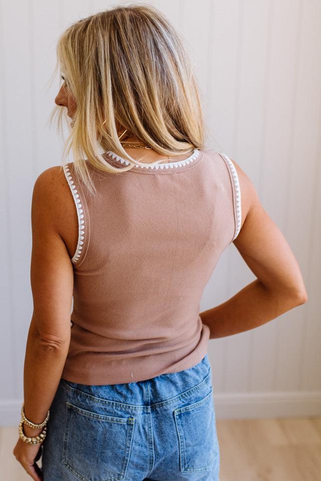 Crochet Trim Ribbed Tank – RubyClaire Boutique