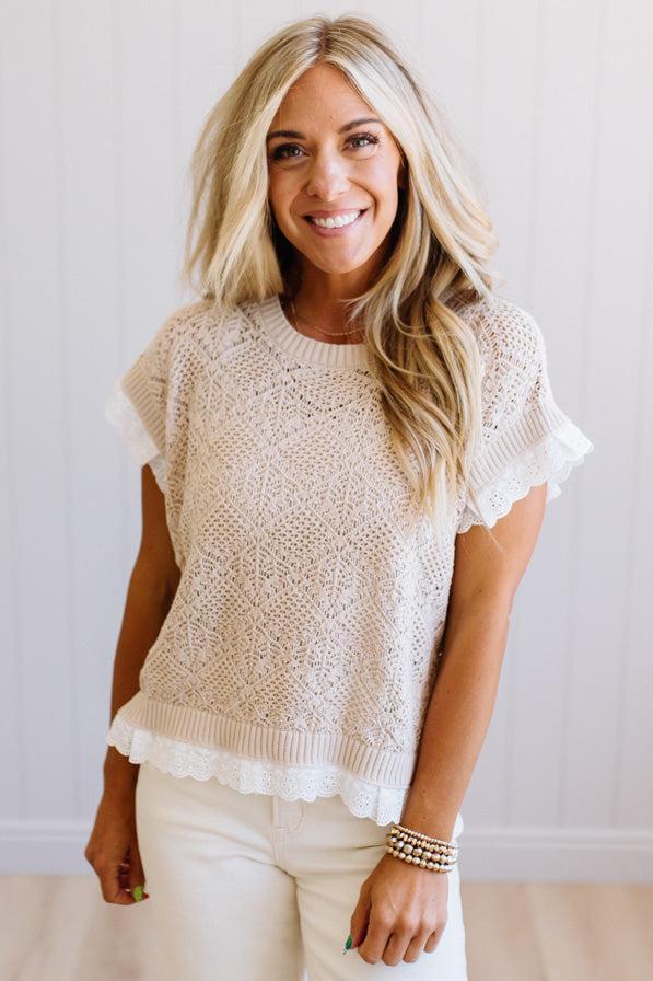 Crochet + Eyelet Lace Top – RubyClaire Boutique