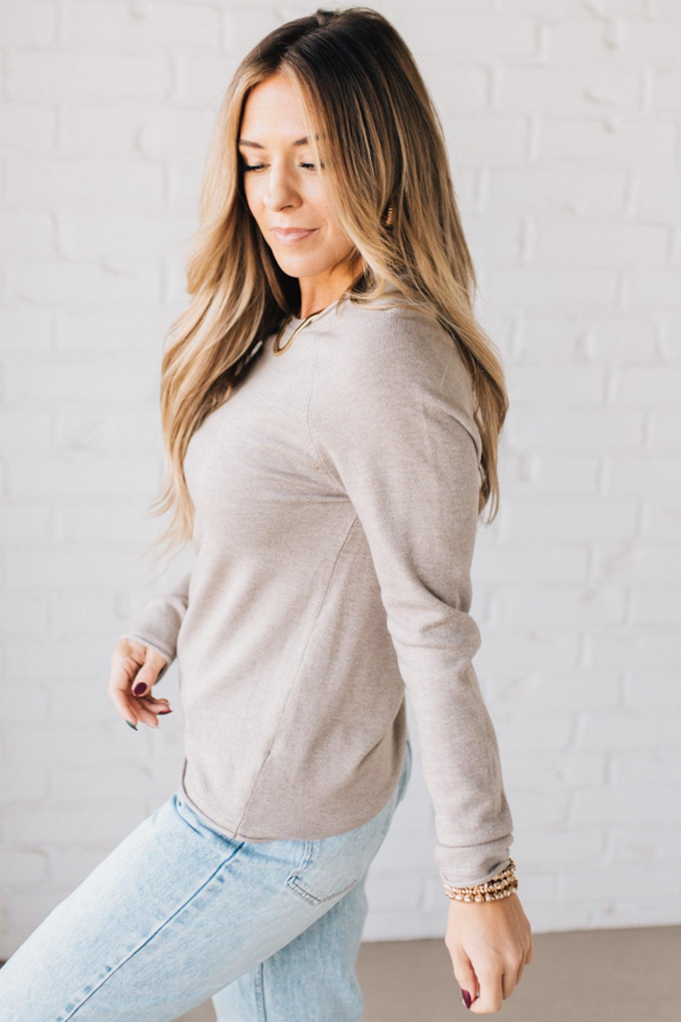 Crue Rolled Trim Classic Sweater