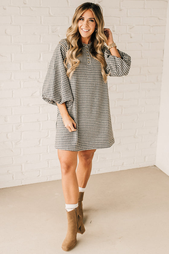 Daphne Houndstooth Dress