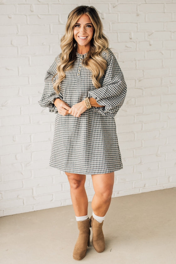 Daphne Houndstooth Dress