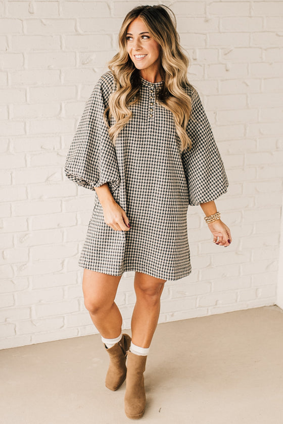 Daphne Houndstooth Dress