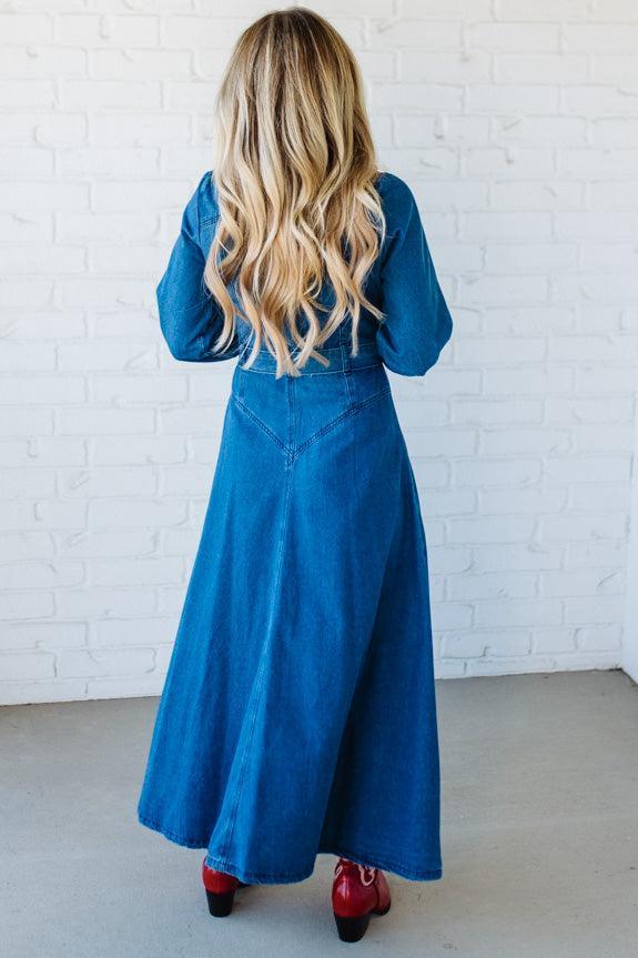 【美品】I LINE DENIM SHIRT DRESS I LINE DENIM SHIRT DRESS