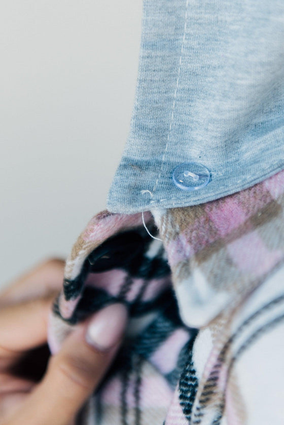Detachable Hood Plaid Shacket