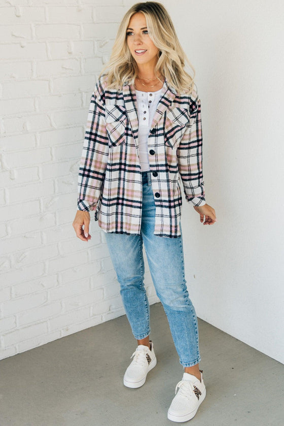 Detachable Hood Plaid Shacket