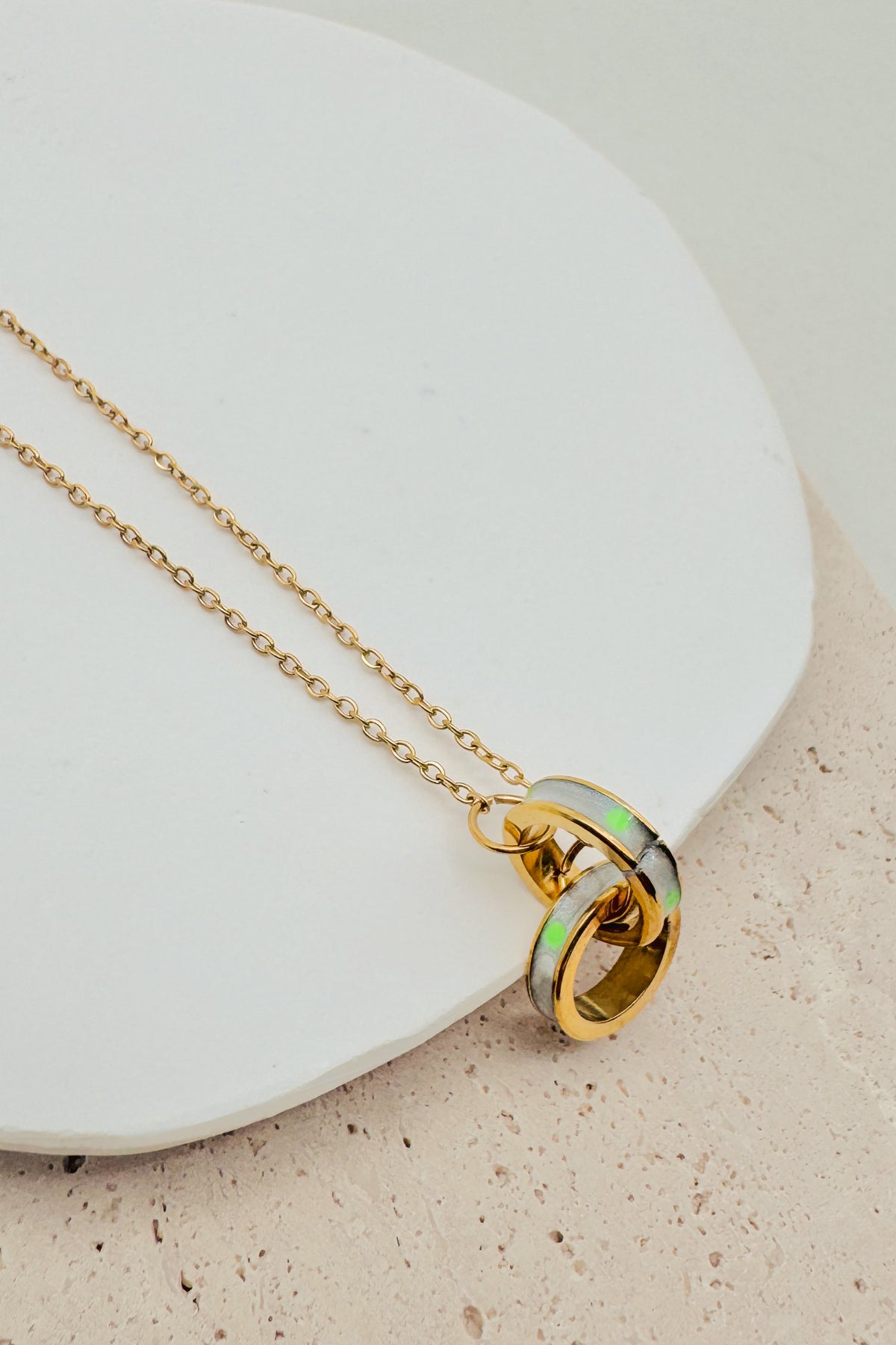Double Striped Ring Necklace – RubyClaire Boutique