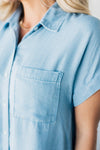Edna Chambray Button Front Top