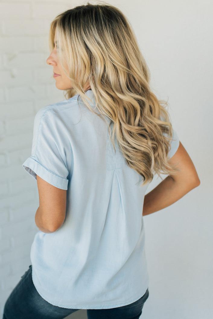Edna Chambray Button Front Top