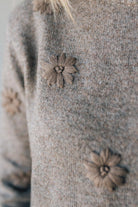 Close-up of a textured fabric surface with floral patterns.