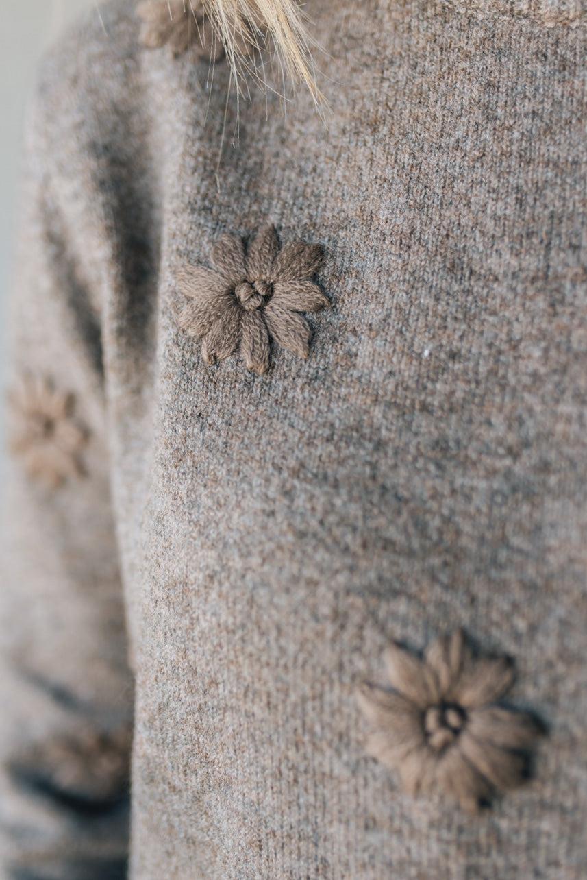 Close-up of a textured fabric surface with floral patterns.