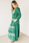 Embroidered Tiered Maxi Dress