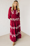 Embroidered Tiered Maxi Dress