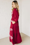 Embroidered Tiered Maxi Dress