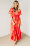 Embroidered V-Neck Maxi Dress