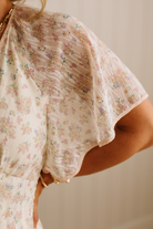 Floral dress with a neutral background