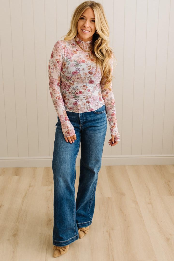 Floral Mesh Top – RubyClaire Boutique