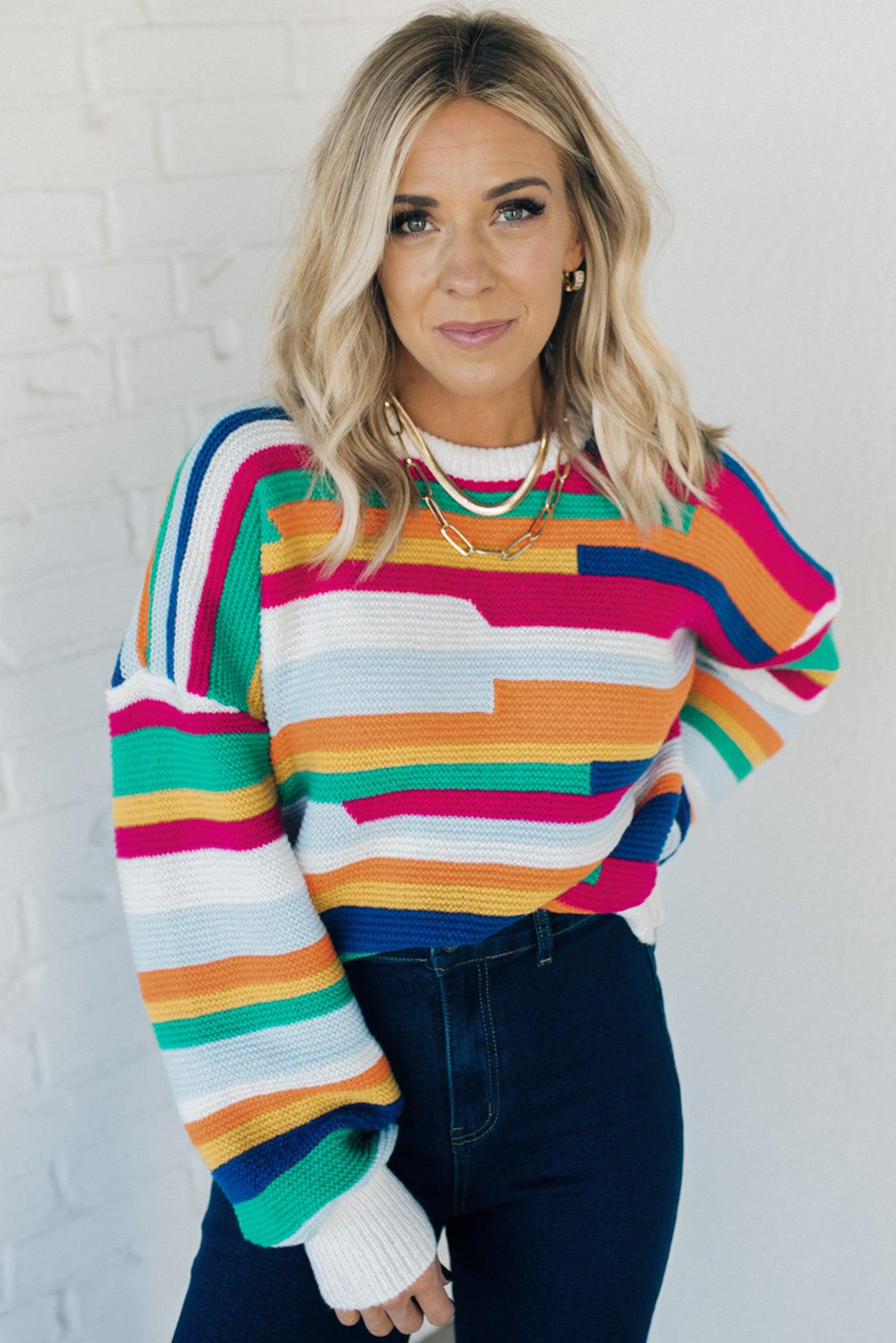 Fractured Stripe Cozy Sweater