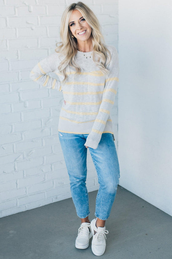 Front Pocket Striped Sweater