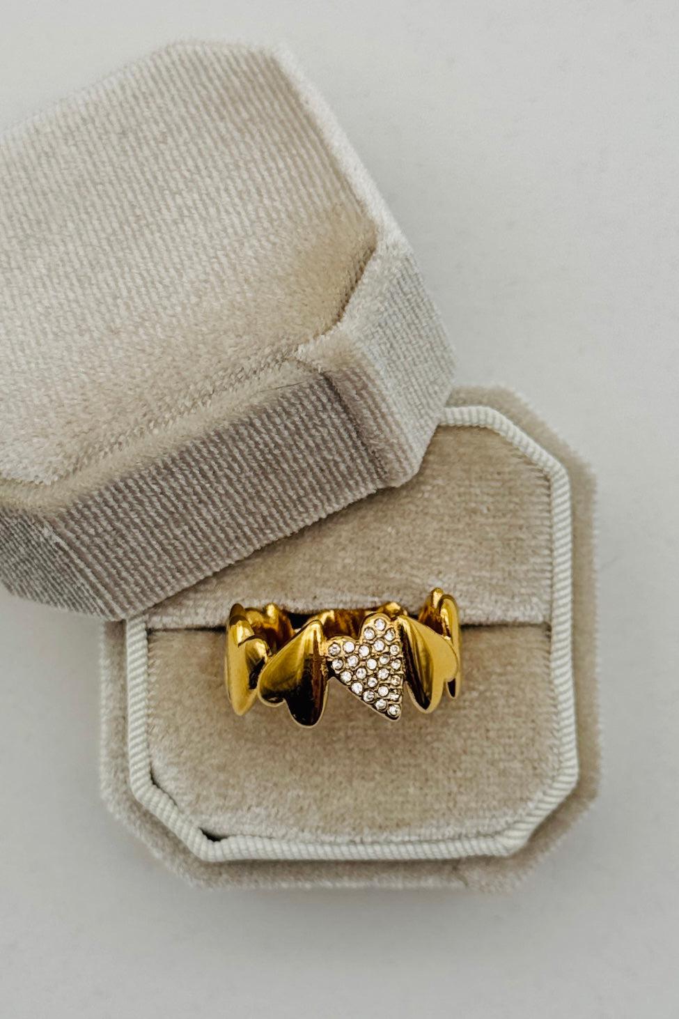 LUXE Crusted Heart Ring