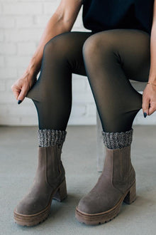  Fur Lined Faux Sheer Leggings