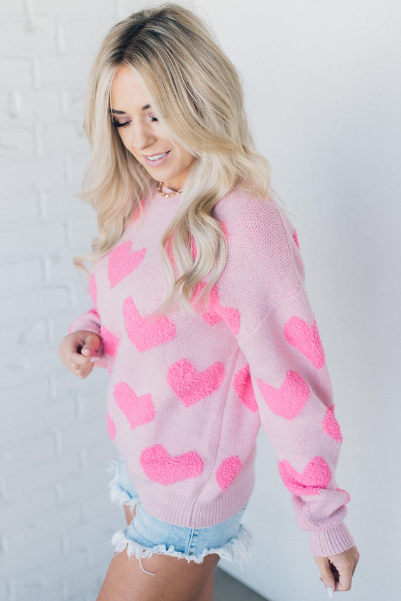 Fuzzy Heart Cozy Sweater