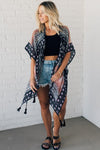 Glory Printed Tassel Kimono