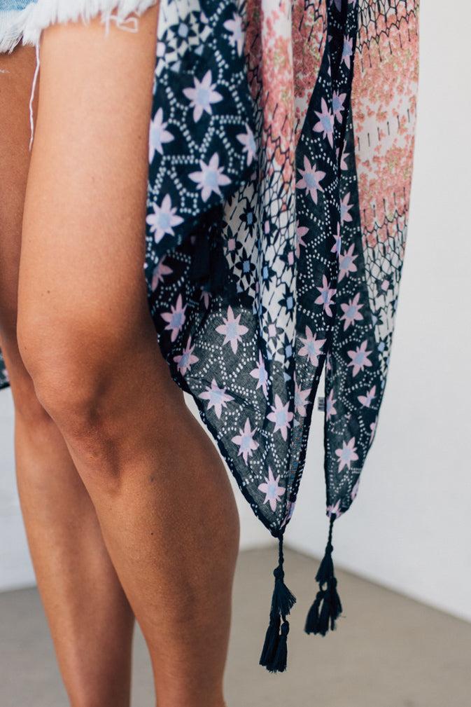 Glory Printed Tassel Kimono