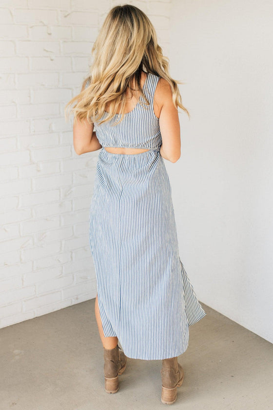 Gretchen Striped Split Back Dress