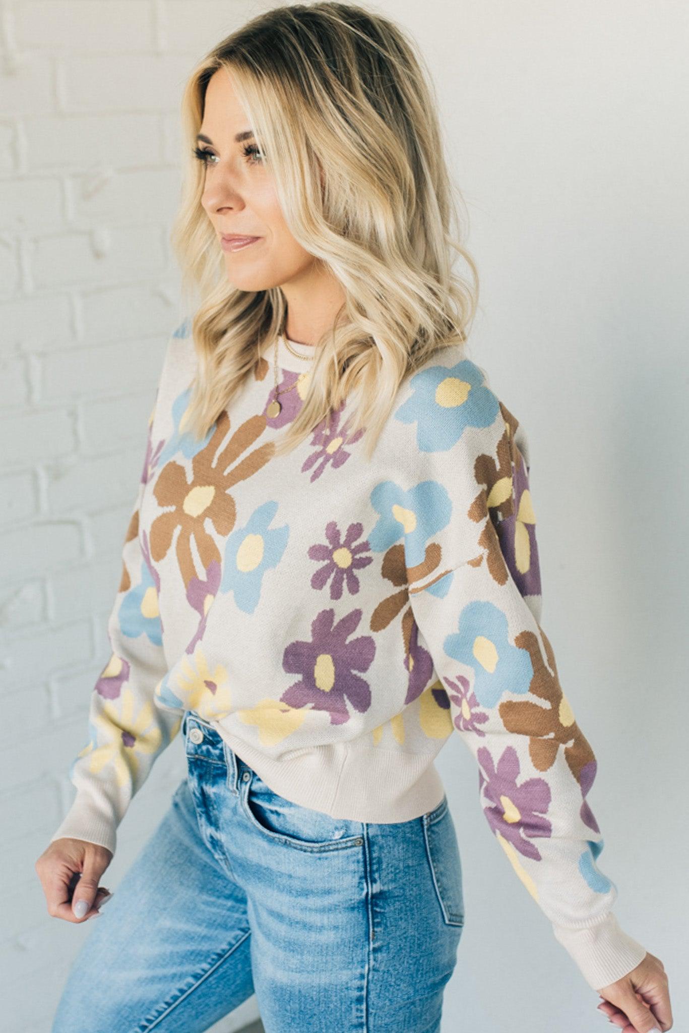 Groovy Floral Sweater