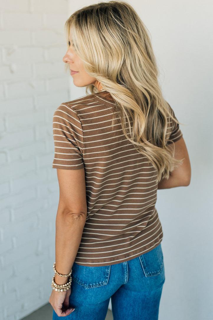 Hannah Striped Ribbed Tee