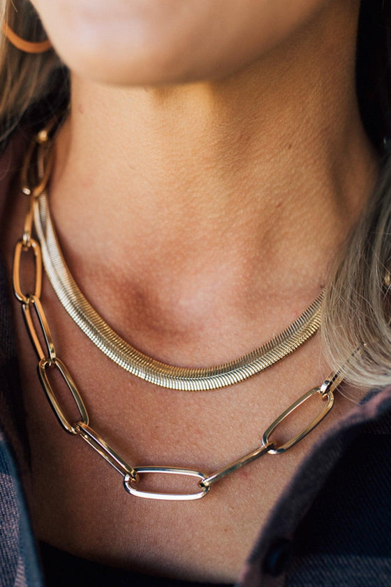 Herringbone + Chunky Link Necklace