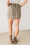 High Waist Plaid Mini Skirt