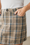 High Waist Plaid Mini Skirt