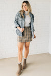 High Waist Plaid Mini Skirt