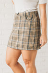 High Waist Plaid Mini Skirt