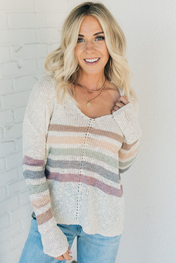 Katie Striped Low Gauge Sweater