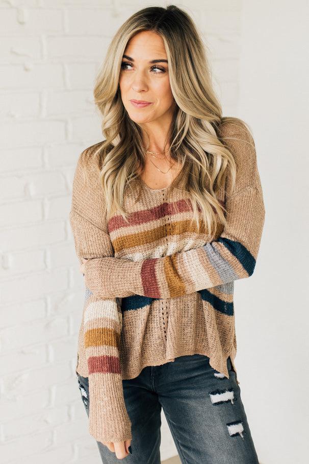 Katie Striped Low Gauge Sweater