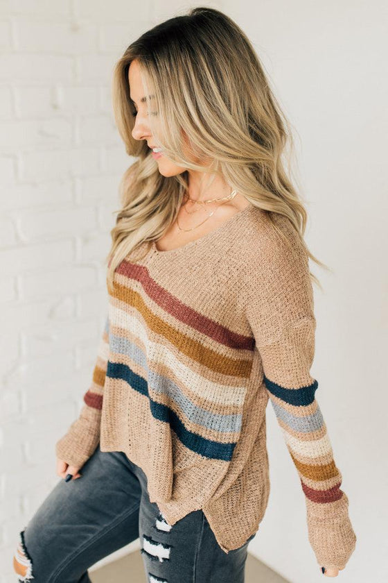 Katie Striped Low Gauge Sweater