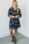 Kimono Sleeve Printed Mini Dress