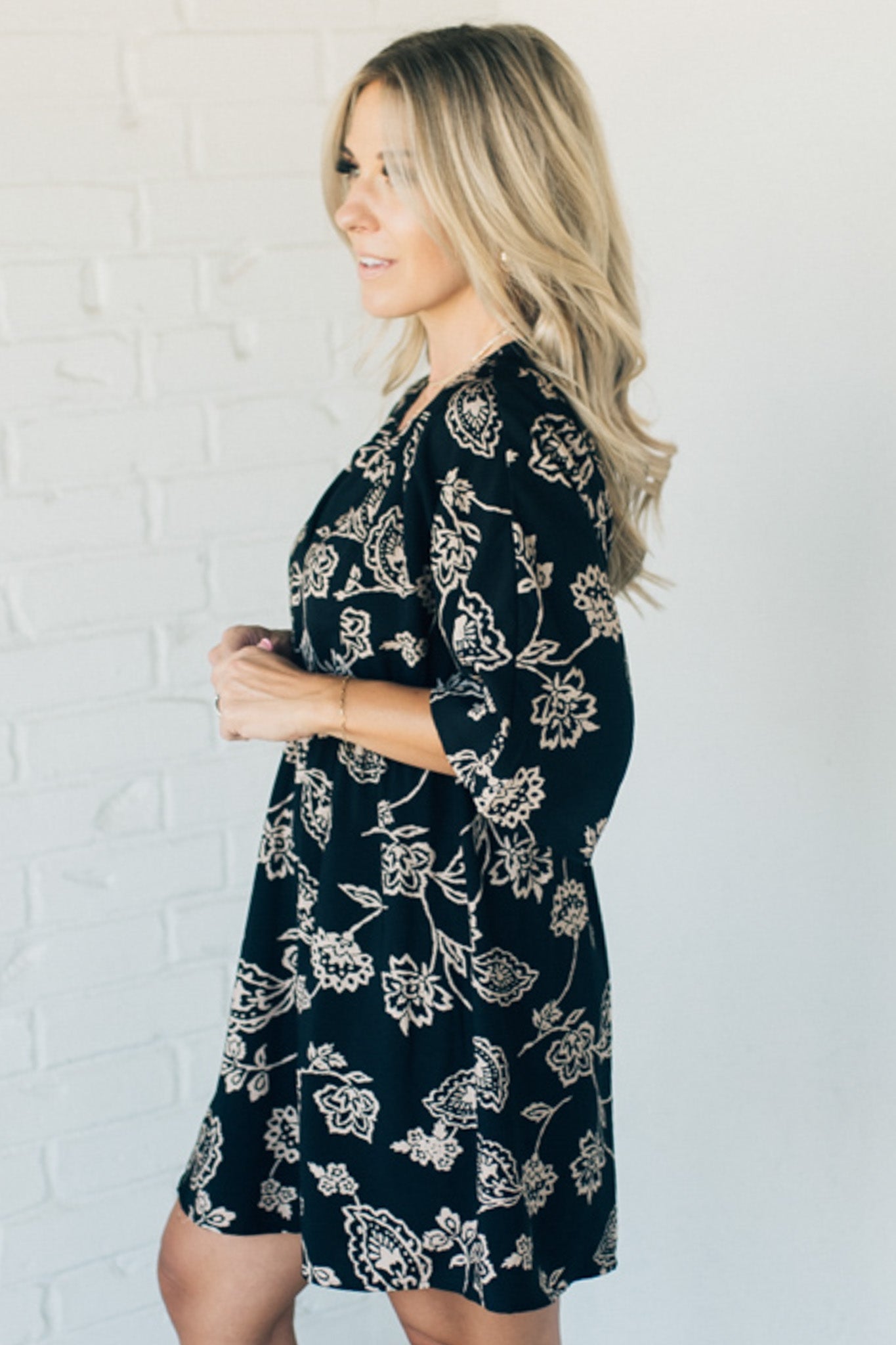 Kimono Sleeve Printed Mini Dress