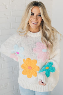  Lennon Floral Woven Sweater
