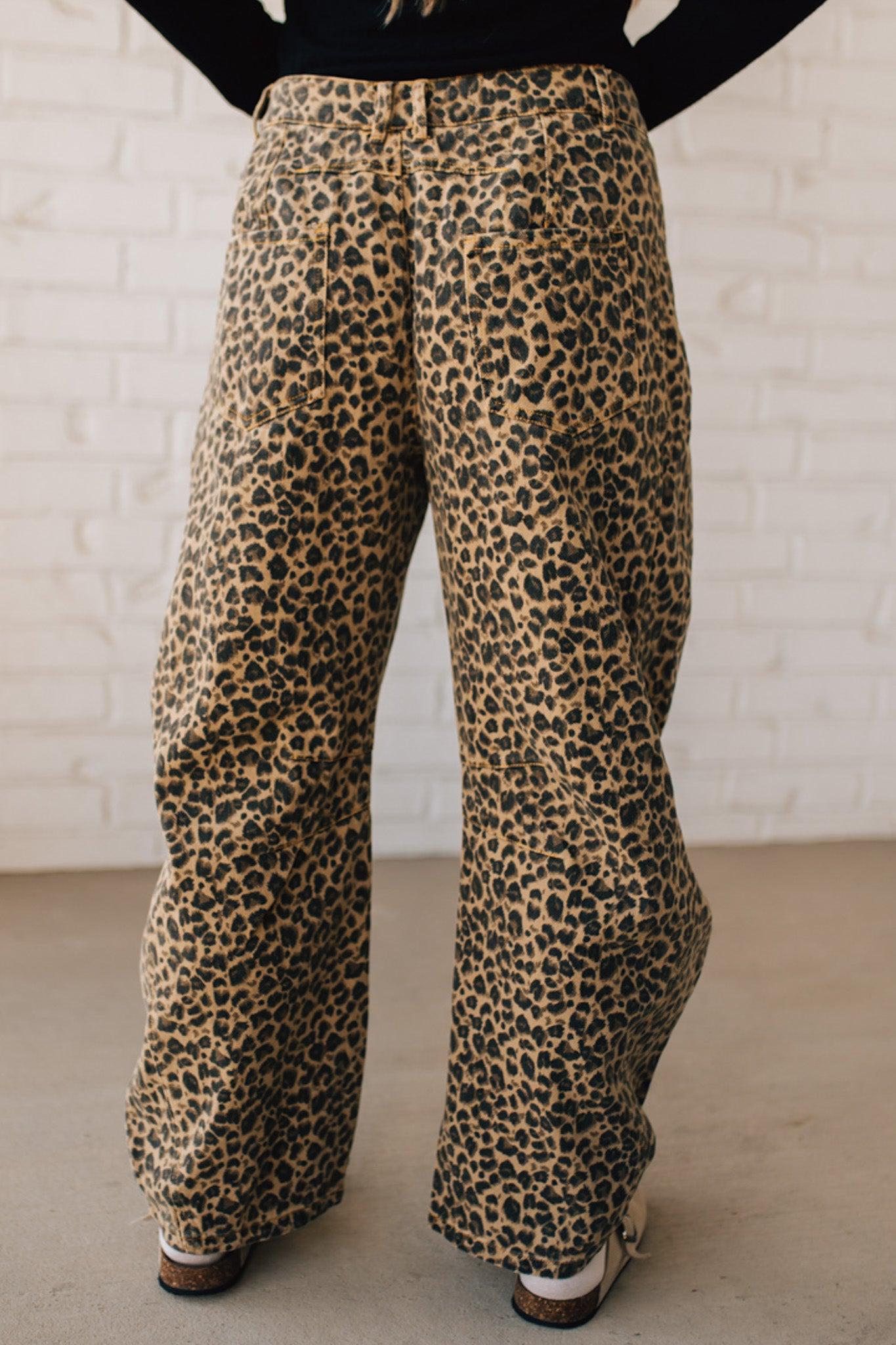 Leopard Barrel Jeans