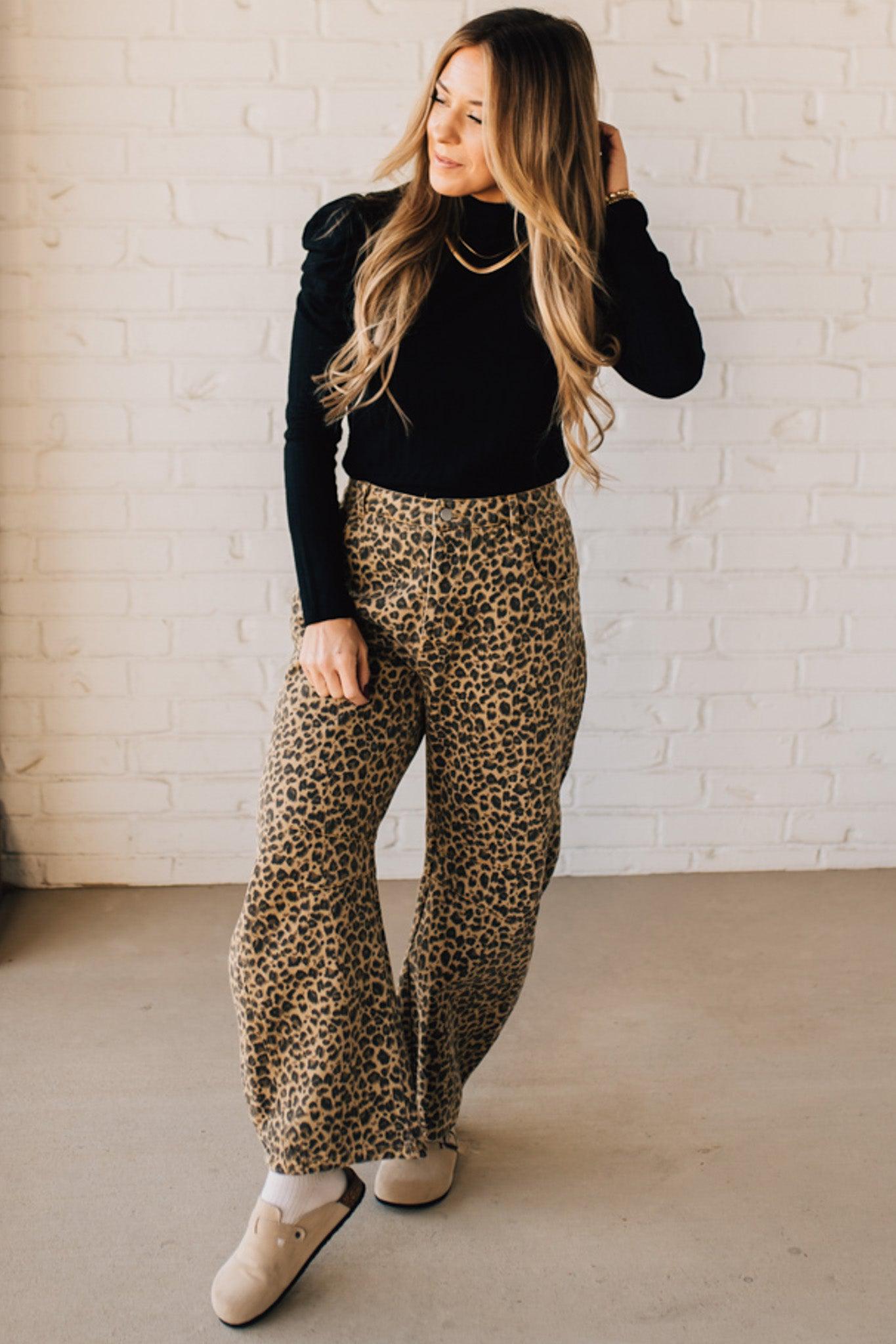 Leopard Barrel Jeans